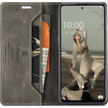 Samsung Galaxy A72 4g/5g Damla Kanıtı Retro Mat Pu Deri Cüzdan Flip Stand Kapağı Rfıd Engelleme Manyetik Kapatma Kabuk-Grey (Yurt Dışından)