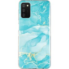 Seashell Digital Samsung Galaxy A02S (164.2X75.9X9.1MM) Esnek Tpu Telefon Geri Kapağı Imd Mermer Desen Şok Geçirmez Vaka-Yeşil (Yurt Dışından)