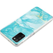 Seashell Digital Samsung Galaxy A02S (164.2X75.9X9.1MM) Esnek Tpu Telefon Geri Kapağı Imd Mermer Desen Şok Geçirmez Vaka-Yeşil (Yurt Dışından)