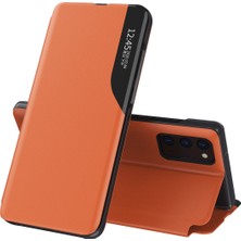 Çok Renkli Görünüm Pencere Deri Telefon Flip Stand Samsung Galaxy A32 5G/M32 5g-Orange Için Otomatik Ahmorbed Kapak (Yurt Dışından)