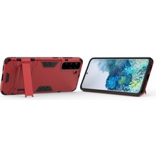 Samsung Galaxy S21 Için+2'si 1 Arada Plastik+Tpu Hibrit Kasa ile Kickstand-Red (Yurt Dışından)