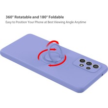 Seashell Digital Samsung Galaxy A72 4g/5g-Wine Kırmızı Için Sıvı ve Ring Tutucu Kickstand ile Sıvı Silikon Telefon Kılıfı Koruyucu Kapak (Yurt Dışından)