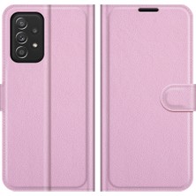 Seashell Digital Cüzdan Tasarım Folio Flip Litchi Doku Samsung Galaxy A52S 5G/A52 4g/5g-Pink Için Stand Stand ile Koruyucu Yumuşak Pu Deri Telefon Kılıfı (Yurt Dışından)