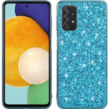 Seashell Digital Parlak Pullar Tasarım Kaplamalı Tpu Çerçevesi+Pc Damgaya Dayanıklı Hibrit Kabuk Kılıfı Samsung Galaxy A32 5G/M32 5g-Blue (Yurt Dışından)