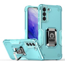 Seashell Digital Samsung Galaxy S21+5G Çift Katmanlı Koruma Sabit Pc Yumuşak Tpu Hibrit Cep Telefonu Kapak Kılıfı Dönen Yüzük Kickstand-Light Yeşil (Yurt Dışından)