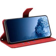 Seashell Digital Samsung Galaxy A22 5g (Ab Versiyonu) Pu Deri Cüzdan Kılıf Mandala Çiçeği Baskılı Folio Flip Stand Telefon Kapak-Kırmızı (Yurt Dışından)