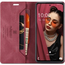 Seashell Digital Samsung Galaxy A72 4g/5g Damla Kanıtı Retro Mat Deri Deri Cüzdan Flip Stand Kapağı Rfıd Engelleme Manyetik Kapatma Kabuk Kırmızısı (Yurt Dışından)