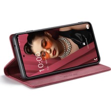 Seashell Digital Samsung Galaxy A72 4g/5g Damla Kanıtı Retro Mat Deri Deri Cüzdan Flip Stand Kapağı Rfıd Engelleme Manyetik Kapatma Kabuk Kırmızısı (Yurt Dışından)