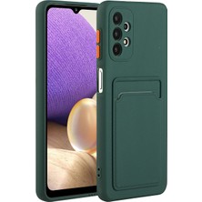 Seashell Digital Samsung Galaxy A32 5G/M32 5g-Dark Green Için Kart Sahibi Kapağı ile Iyi Korumalı Esnek Tpu Telefon Kılıfı (Yurt Dışından)