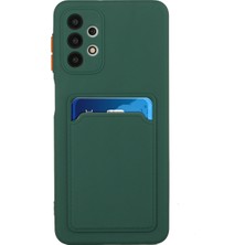 Seashell Digital Samsung Galaxy A32 5G/M32 5g-Dark Green Için Kart Sahibi Kapağı ile Iyi Korumalı Esnek Tpu Telefon Kılıfı (Yurt Dışından)