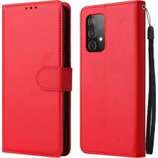 Seashell Digital Samsung Galaxy A52 4G/5G/A52S 5g Stand Cüzdan Pu Deri Deri Telefon Kapağı Yumuşak Iç Tpu Kası-Kırmı (Yurt Dışından)