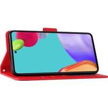 Seashell Digital Samsung Galaxy A52 4G/5G/A52S 5g Stand Cüzdan Pu Deri Deri Telefon Kapağı Yumuşak Iç Tpu Kası-Kırmı (Yurt Dışından)