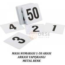 Orse Reklam Masa Numaratörü 1-50 Arası Metal
