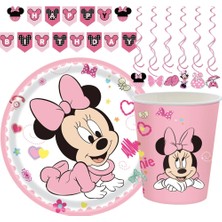 Ganbao 9 Inç 10 Adet Plaka Disney Minnie Mouse Doğum Günü Partisi Malzemeleri Sofra Masa Örtüsü Bardak Plaka Hediye Keseleri Bebek Kızlar Için Mini Bebek Duş Dekorasyonu (Yurt Dışından)