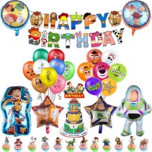 Ganbao Bir Oyuncak Hikayesi Parti Dekorasyon Karikatür Buzz Lightyear Woody Lateks Balon Mutlu Doğum Günü Afiş Kek Topper Çocuklar Oğlan Kız Oyuncaklar Hediyeler Set (Yurt Dışından)