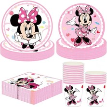 Ganbao 6 Adet Çanta Minnie Mouse Parti Malzemeleri Çocuk Kız Bebek Banyo Doğum Günü Partisi Dekorasyon Için Banner Masa Örtüsü Bardak Tabakları ile 8 Misafir Hizmet Vermektedir (Yurt Dışından)