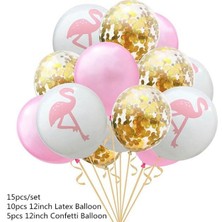 Ganbao 15 Adet Balonlar 9 Adet Hawaii Flamingo Centerpieces Flamingo Düğün Doğum Günü Partisi Tropikal Aloha Luau Yaz Orman Flamingo Parti Malzemeleri (Yurt Dışından)