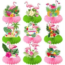 Ganbao 15 Adet Balonlar 9 Adet Hawaii Flamingo Centerpieces Flamingo Düğün Doğum Günü Partisi Tropikal Aloha Luau Yaz Orman Flamingo Parti Malzemeleri (Yurt Dışından)