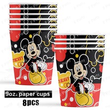 Ganbao Banner Disney Mickey Mouse Doğum Günü Partisi Dekorasyon Mickey Masa Örtüsü Tek Kullanımlık Sofra Plaka Masa Örtüsü Afiş Çocuk Parti Malzemeleri (Yurt Dışından)