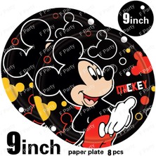 Ganbao Banner Disney Mickey Mouse Doğum Günü Partisi Dekorasyon Mickey Masa Örtüsü Tek Kullanımlık Sofra Plaka Masa Örtüsü Afiş Çocuk Parti Malzemeleri (Yurt Dışından)