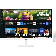 Samsung 27" Wi-Fi Akıllı Tv-Monitör 4ms 60Hz 1920 x 1080 Fullhd Smart Monitör Beyaz TFM27''5