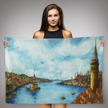 Ne Verelim Size Galata Kulesi Kız Kulesi ve Boğaz Manzara Duvar ÖRTÜSÜ-HALISI-6506