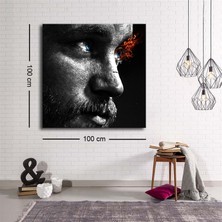 Ne Verelim Size Dekoratif Baskı Illüstrasyon Blue-Eyed Man Black And White Kanvas Tablo