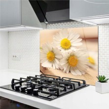 Cam Ocak Arkası Koruyucu | Papatya Model