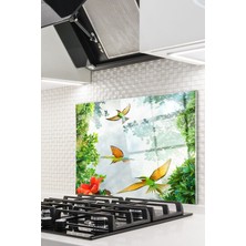 Cam Ocak Arkası Koruyucu Ankastre Arkası Koruyucu | Kuş
