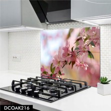 Cam Ocak Arkası Koruyucu | Çiçek