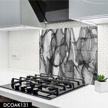 Cam Ocak Arkası Koruyucu | Siyah Beyaz
