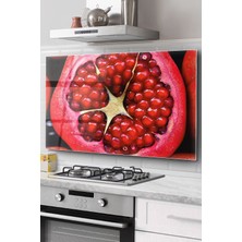 Ocak Arkası Cam Koruyucu Tezgah Ankastre Arkası Koruyucu | Nar Desenli