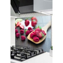 Cam Ocak Arkası Koruyucu Ankastre Arkası Koruyucu Ahududu