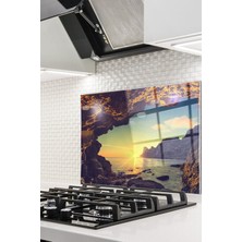 Cam Ocak Arkası Koruyucu Ankastre Arkası Koruyucu | Gün Batımı