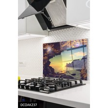 Cam Ocak Arkası Koruyucu | Gün Batımı