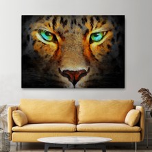 Ne Verelim Size Gerçekçi Çita Gözleri Yağlıboya Görünüm Kanvas Duvar Tablosu-3689