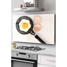 Ocak Arkası Cam Koruyucu Tezgah Ankastre Arkası Koruyucu | Yumurta Desenli