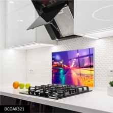 Mor Cam Ocak Arkası Koruyucu Yol