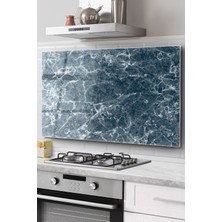 Ocak Arkası Cam Koruyucu Tezgah Ankastre Arkası Koruyucu | Mermer Desenki