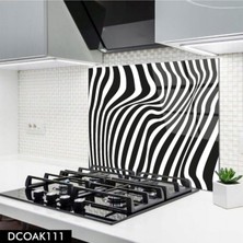 Cam Ocak Arkası Koruyucu | Zebra Desenli