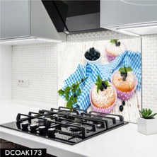 Cam Ocak Arkası Koruyucu | Cupcake Desenli