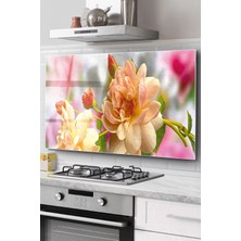 Ocak Arkası Cam Koruyucu Tezgah Ankastre Arkası Koruyucu |çiçek Desenli