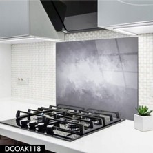 Cam Ocak Arkası Koruyucu | Gri - Beyaz Model