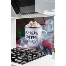 Cam Ocak Arkası Koruyucu Ankastre Arkası Koruyucu | Beyaz Kupa