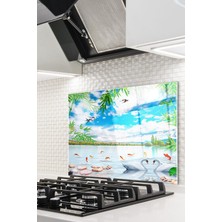 Cam Ocak Arkası Koruyucu Ankastre Arkası Koruyucu | Kuğu