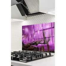 Cam Ocak Arkası Koruyucu Ankastre Arkası Koruyucu | Lila