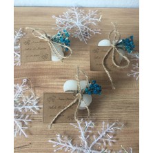 Sarruma Hediyelik Beyaz Mini Bubble Mum Şeklinde 25 Adet Söz, Nişan, Nikah, Kına, Düğün Hatırası