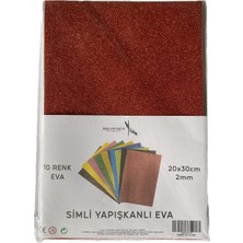 İkra Kırtasiye Eva Simli Yapışkanlı Eva Renkli 10 Renk 20X30 cm 2mm A4 Boy
