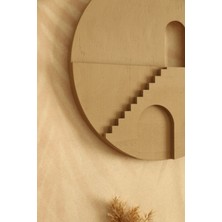 Hoyatap Bej Renk El Boyama Dekoratif Katmanlı Modern Minimal Tablo