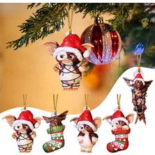 Ganbao Stil 2 Gremlinler Gizmo Peri Işık Noel Baba Şapkası Asılı Noel Heykelcik Süs Dekor Yılbaşı Ağacı Dekorasyon (Yurt Dışından)